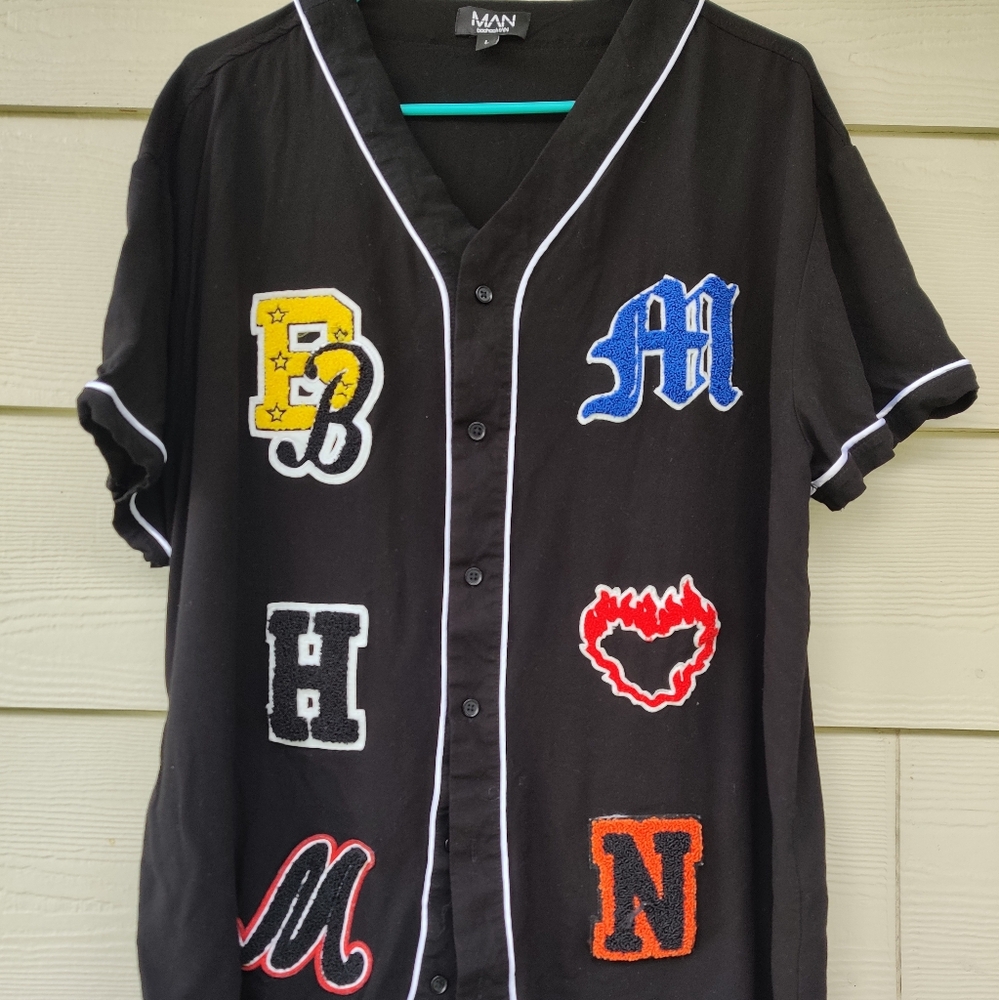 Oversized Baseball Applique Shirt